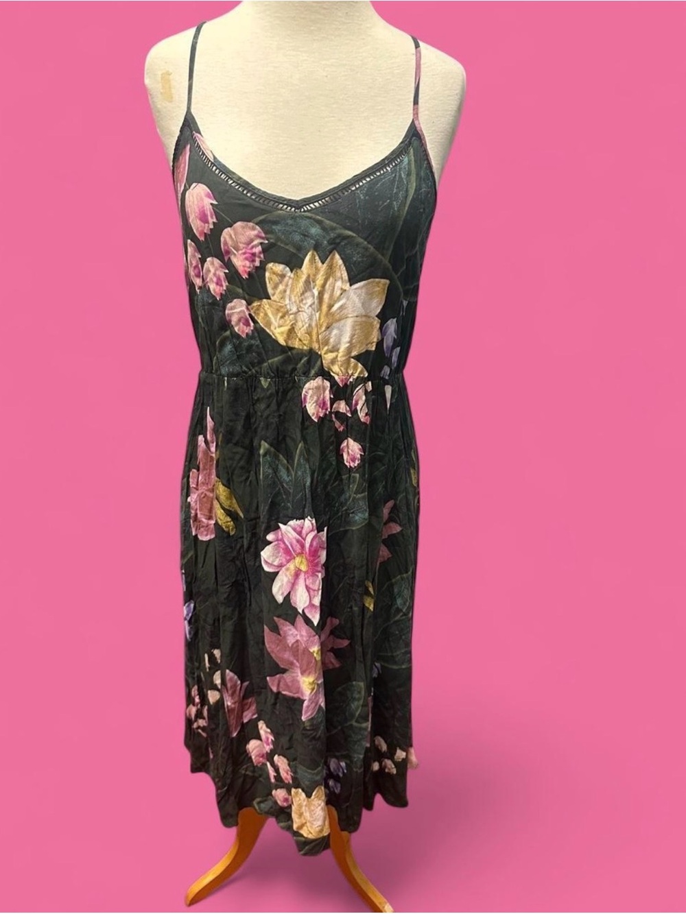 World Market floral Spaghetti-Strap Midi Dress